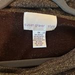 Susan Graver  Style‎ Brown Top With Gold Metallic Design Sleeveless Size 3XL Photo 3