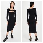 SER.O.YA Irene Black Off Shoulder Cut Out Bodycon Midi Dress Small Emo Goth Photo 1