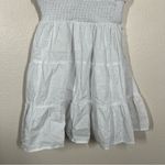 Francesca's Francesca’s White Cidney Smocked Waist Mini Dress Photo 5