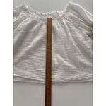 Natural Life  Cotton Gauze Shirt L/ XL White Raw Edge Off Shoulder Boho Coastal Photo 6