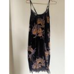Band of Gypsies Black Velvet Floral Lace Trim Slip Dress midi XS boho Y2K whimsi Photo 1