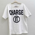 Moschino  luxury white Tshirt charge it graphic size medium Photo 1