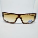 None Brown NEW‎ Rhinestone Amber Yellow Sunglasses 90s retro vintage vibe shades Photo 1