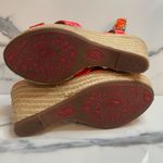 Sofft Wmns Orange Patent Leather Open Toe Strappy Jute Wedge Pedra Sandal Sz 10 Pink Photo 8