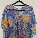 Hayden  blue floral sheer swim cover-up size S/M NWT Photo 6
