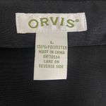 Orvis Ladies Button Front Blouse Black Size Large Tunic Minimalist Classic Photo 7