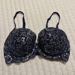 Victoria's Secret Victoria’s Secret Body By Victoria Blue Silver Metallic Lined Demi Bra 32DD Photo 3