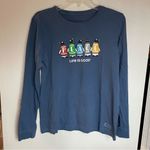 Life is Good - Blue Long Sleeve Peace T shirt Penguins Photo 0