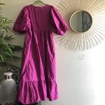 Karlie poplin V-neck maxi ruffle hem babydoll peasant whimsical cottage core dress puffy bubble sleeves Photo 1