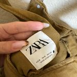 ZARA Jamie Jumpsuit Sz Small Denim Romper Bib Overall in Brown Mustard Photo 5