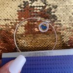 Brilliance Blue Heart Charm Bangle Bracelet W/ Swarovski Crystals Photo 6