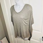 Abound  Boxy High Low Hem Oversized Pocket V-Neck Tshirt Heather Gray M Photo 1