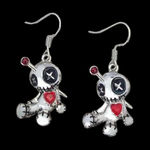 1pair Creative Funny Silver Plated Voodoo Doll Pendant‎ Earrings, Trendy Punk Photo 0