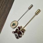 Enamel Santa Claus & Embroidered Christmas Tree Lapel Stick Pin Lot Of 2 Photo 8