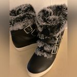 J/Slides Women's Black leather Fur Photo 8