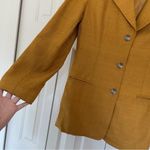 Ann Taylor Vtg Mustard Yellow Silk Blazer Sz 10 Button Front Photo 4