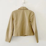 Petite Sophisticate Vintage 90s Leather Jacket Cream Size P Photo 4