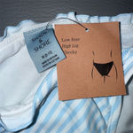 Shade & Shore  Women's Blue Stripe Cheeky Bikini‎ Bottom Size M Photo 4
