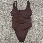 Aerie  One Piece Cheeky Swimsuit Brown Ring Detail UPF 50 size L NEW Photo 1