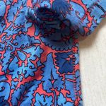 Tory Burch Pima Cotton Paisley Floral T-shirt M Blue Orange Preppy Hampton Chic Photo 4