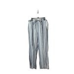 Briggs New York Briggs Womens Linen Blend Pull On Pants Blue Vertical Striped Straight Size L Photo 3