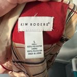 kim rogers  Red and Tan Hooded Lightweight Rain Jacket Size Large EUC Photo 8