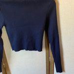 Forever 21  Deep Blue junior Ribbed cropped Cardigan small Photo 9