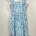 Draper James  Flutter Ruffle Strap Midi Dress Blue Floral Paisley Cottagecore med Photo 5