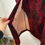 DKNY  | Womens Faux Wrap Dress Size 6 Printed Red Long Sleeve V-Neck Stretch Photo 4