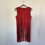 Angie  Fringe Woven Western Vest in Red Oxide Womens Size S NWOT Photo 3
