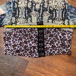 Free People  Top Blue Pink Walk this Way Corset Cropped Blouse Womens Medium boho Photo 6