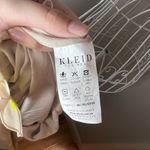 KLEID For Her Asymmetrical Hem Mini Dress Yellow Polka Dot Sz S Ruffle Collar Tan Photo 5