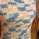 Handmade 70s Crocheted Granny Square Pastel Sweater Vest Photo 1