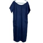 Christy Dawn  Seaton Navy 100% Linen Maxi Dress XS/S Oversized Sustainable Boho‎ Photo 2
