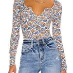 Free People  Ciara Printed Layering Crop Top in Sand Combo XS Photo 0