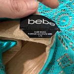 Bebe  Turquoise Backless Lace Dress Photo 5