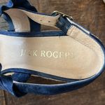 Jack Rogers  Wedge Espadrille‎ Navy Blue Ruffle Double Strap Size 8.5 Photo 9