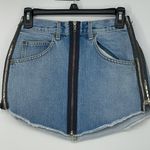 CARMAR DISTRESSED FULL ZIP FUNKY JEAN SKIRT SIZE 27 Photo 0
