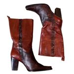 Antonio Melani Cassidy Brown Tooled Floral Leather Western Boots Photo 4