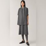 COS NWT Grey Wool Blend Dress with Attached Scarf, Size L Photo 2