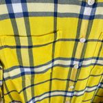 Karen Kane Yellow Blue Plaid Flannel Shirt Medium Photo 2