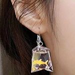 Gold Fish Cute Earrings. NEW!! 🐠 Yellow Photo 0