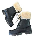 Ralph Lauren Lauren  Quinta Black Leather Shearling Boots 8.5 EUC Photo 1