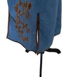 VTG Isabella's Journey Blue Jean Denim Jacket/Coat Faux‎ Suede Long Sleeve S Photo 6