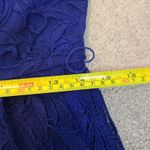 Dressbarn Blue Lace Midi Dress Sz 6 Cap Sleeve Boat Neck A Line Tie Waist Flora Photo 9