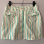 For Love & Lemons Janelle Blue White Striped Linen Mini Skirt Women size Large Photo 0