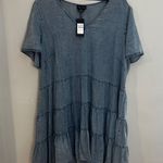 City Chic NWT - Tiered Denim Minidress Light Denim Casual Travel Chambray Comfort Photo 2