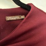 J. McLaughlin Size XS Burgundy 3/4 Sleeve Isabel Knot Front Sheath Dress Bow Photo 6