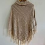 Boutique Neutral  Turtleneck Sweater Poncho Photo 0