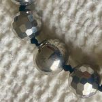 Ann Taylor NWT Metallic Pewter Stainless Steel Faceted Beads Necklace NEW Photo 2